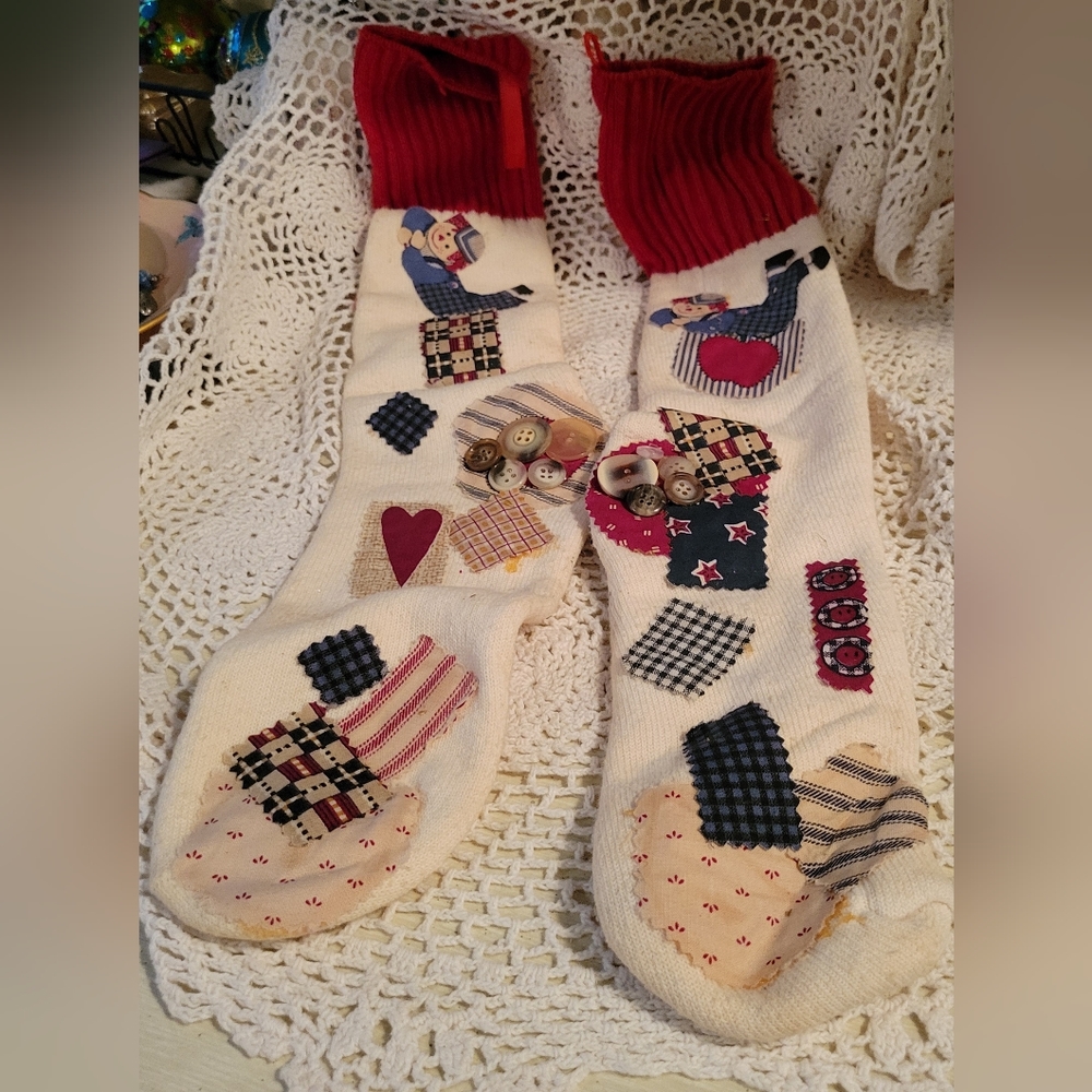 Vintage handmade Christmas stockings
